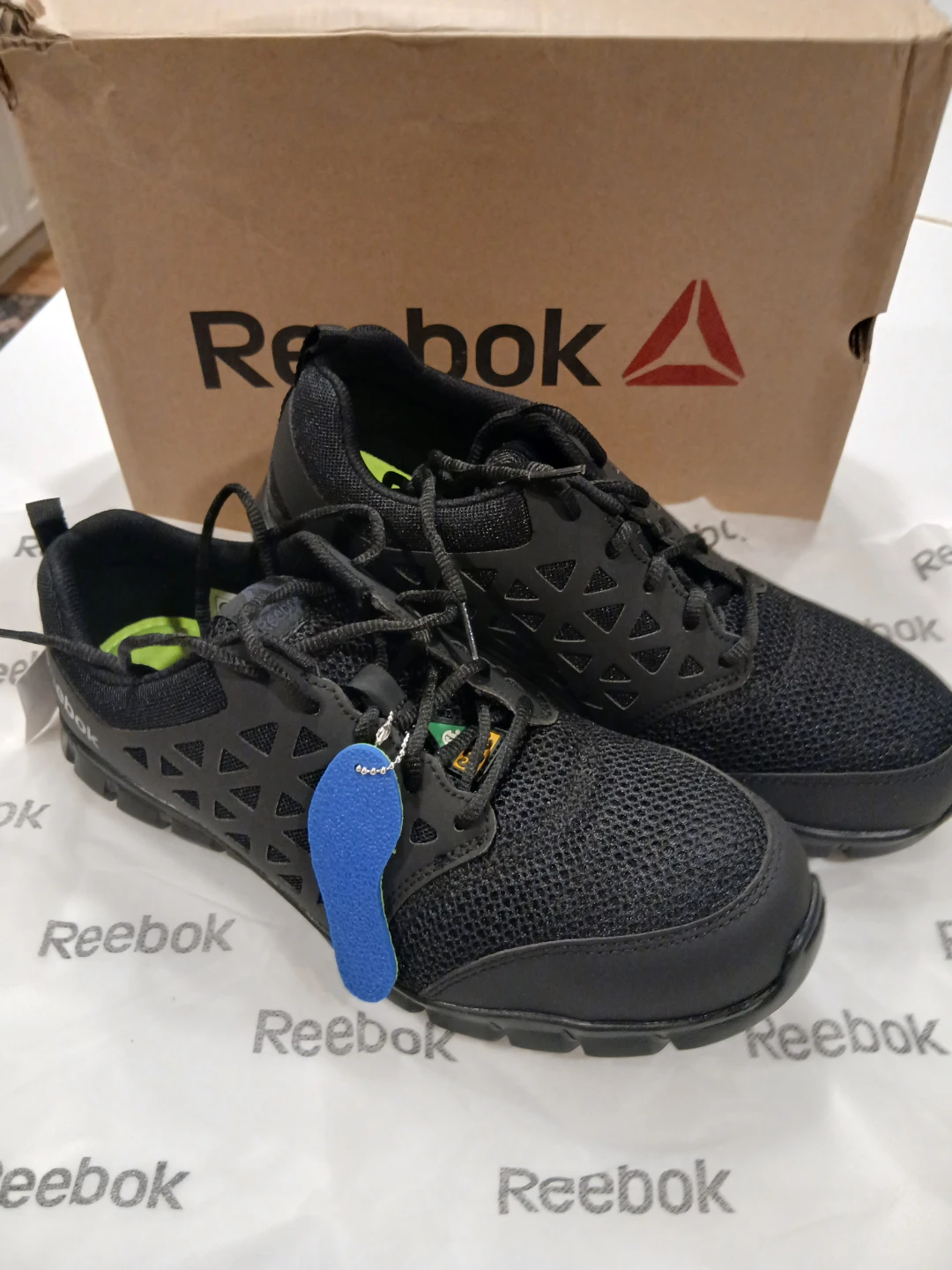 CSA! Reebok Protective Footwear - Black, Size 10.5