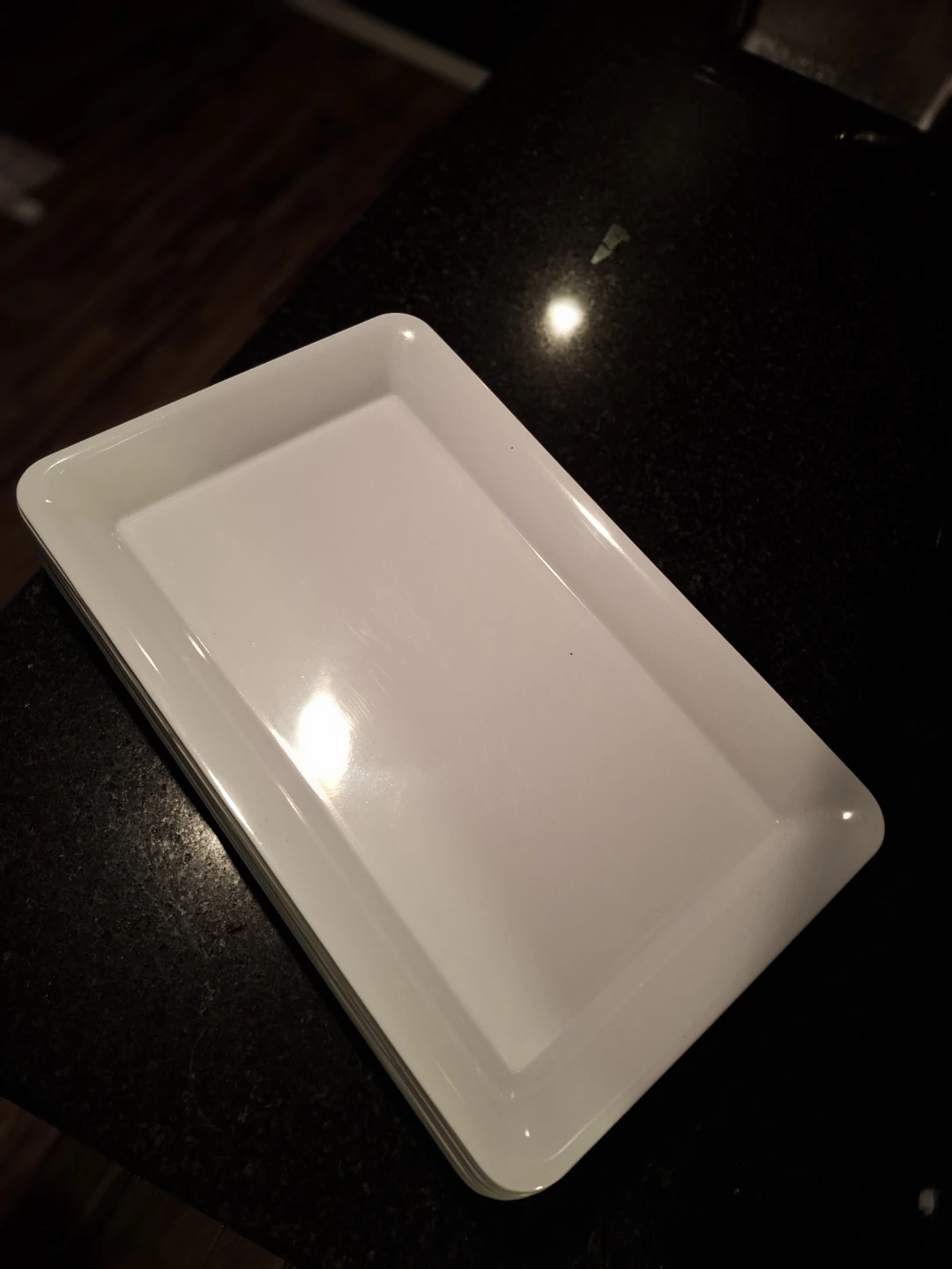 10  White Rectangular Serving Trays