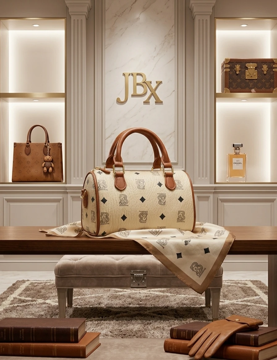SMALL Barrel Bag with Bear Print - photo 5