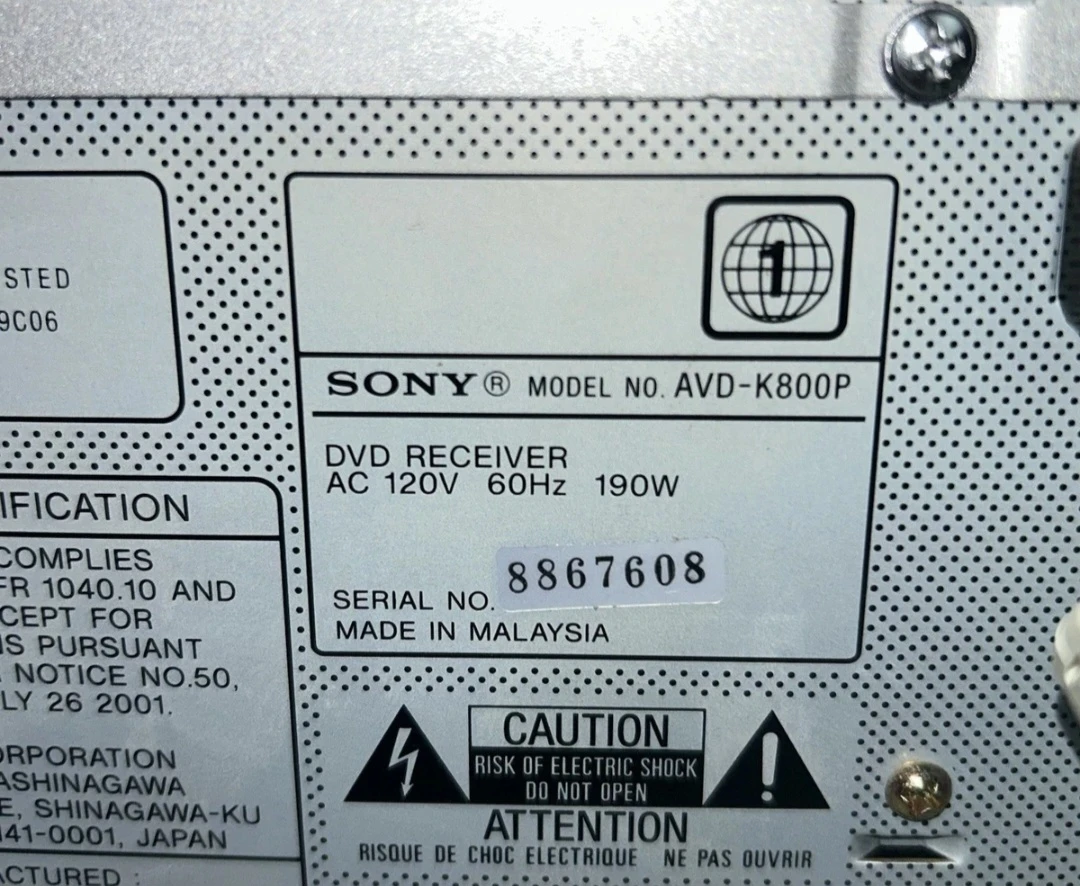 Sony AVD-K800P 5 Disc CD/DVD Player 5.1 Ch Home Theater Receiver - photo 3