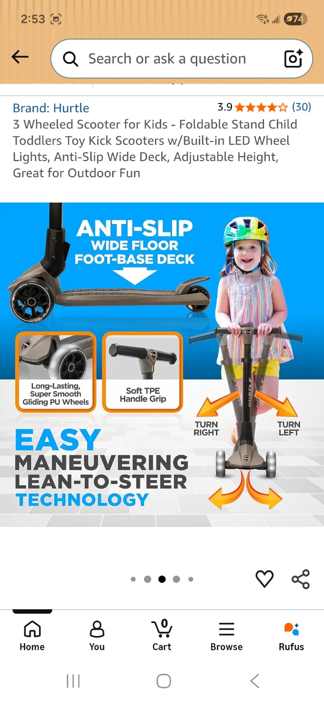 Hurtle 3-Wheeled Kids Scooter - photo 3