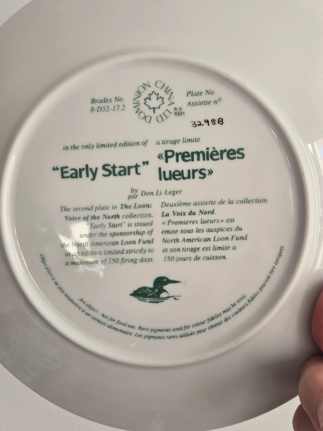 Dominion China "Early Start" Collector Plate - photo 2