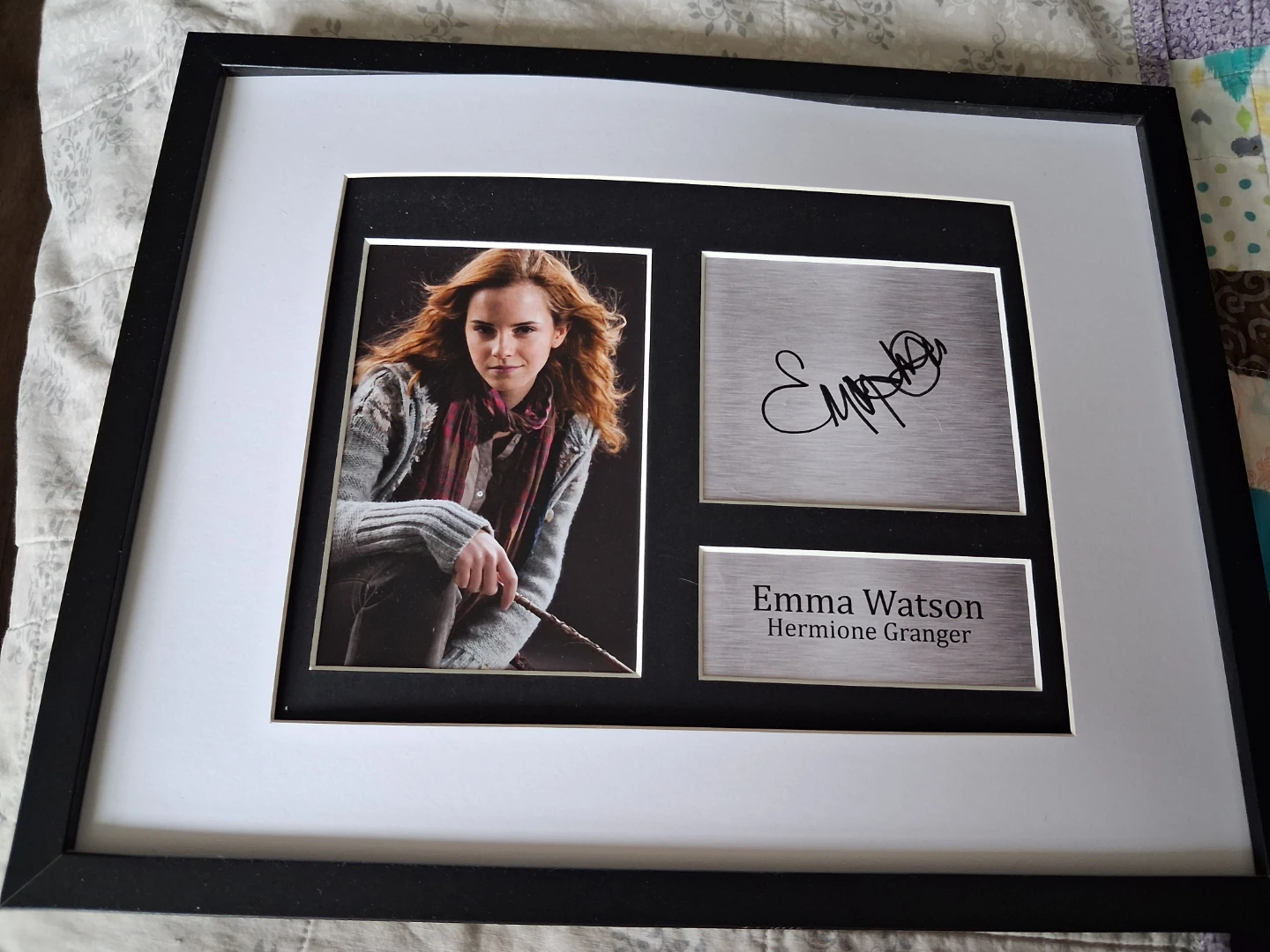 Framed Emma Watson Hermione Granger Autographed Photo Display