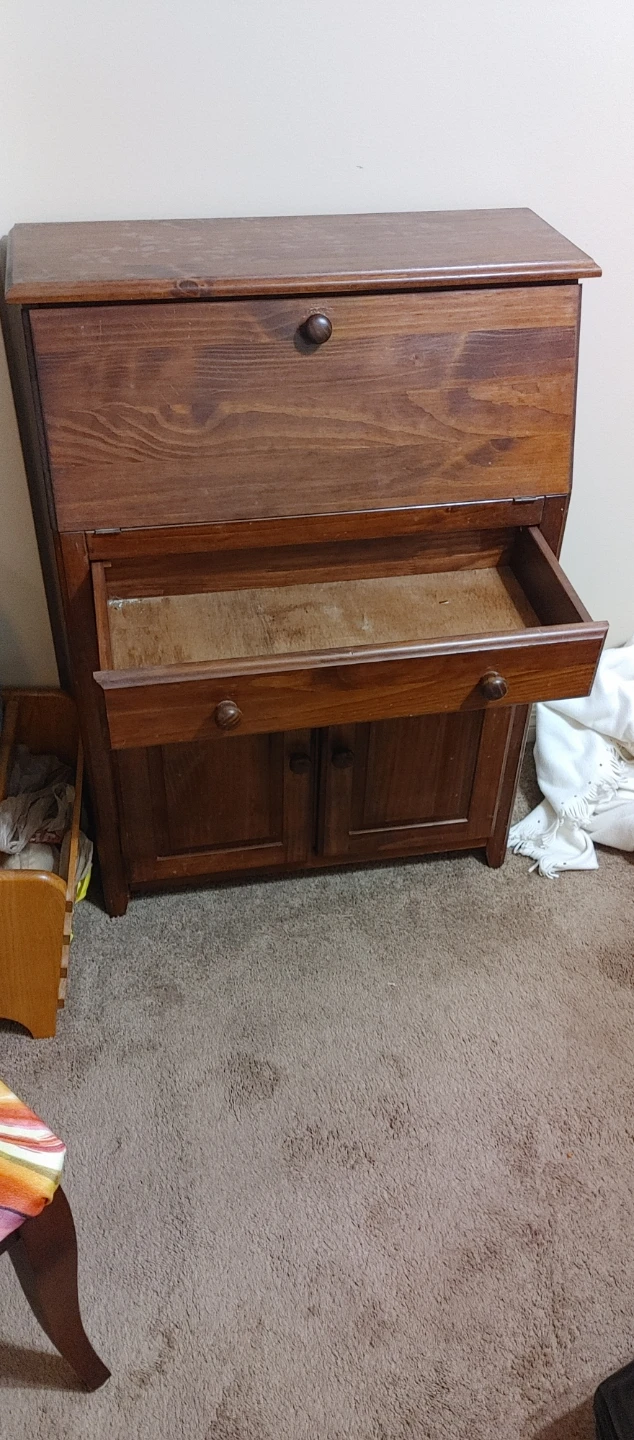 Wooden Secretary Desk with Storage - photo 2