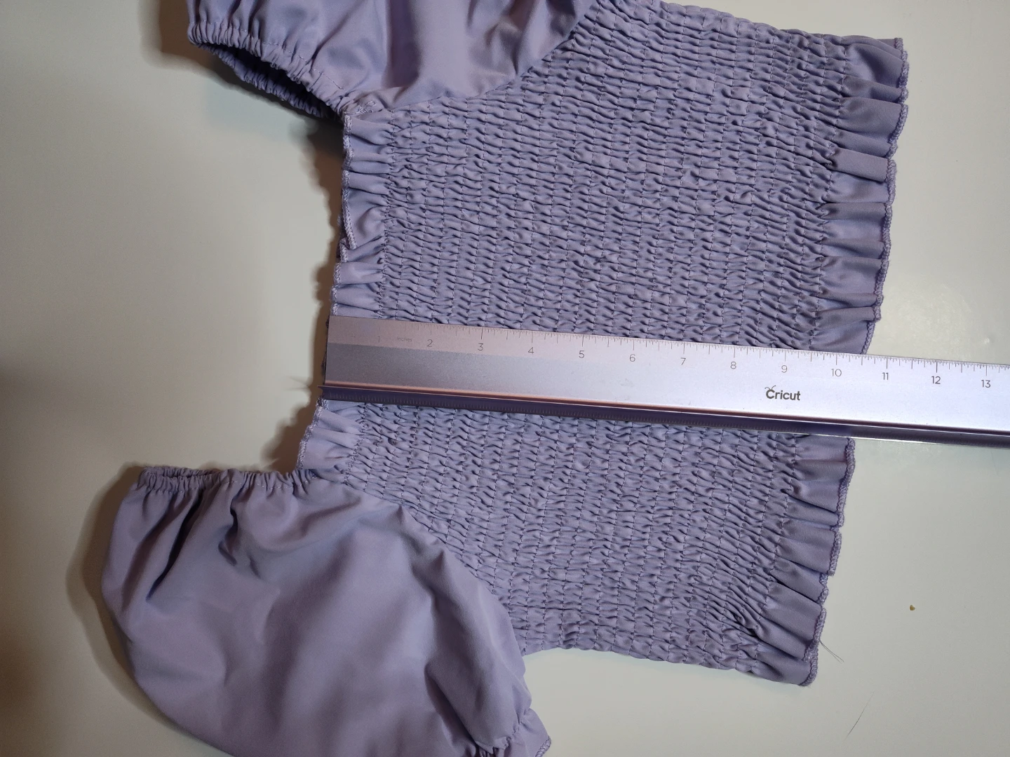 Lavender puffy sleeve crop top - photo 4