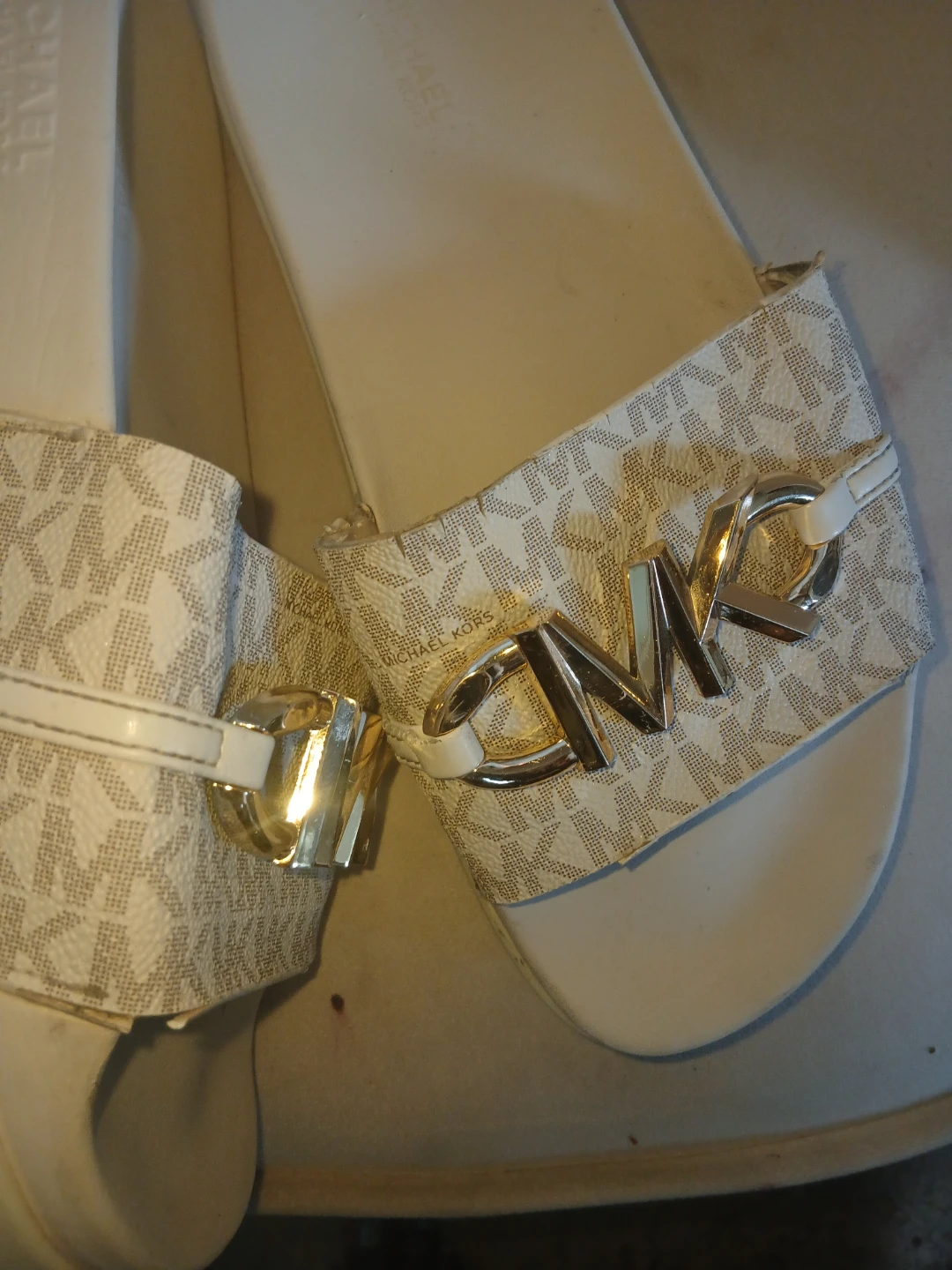 Michael Kors MK Logo Slides White - photo 3