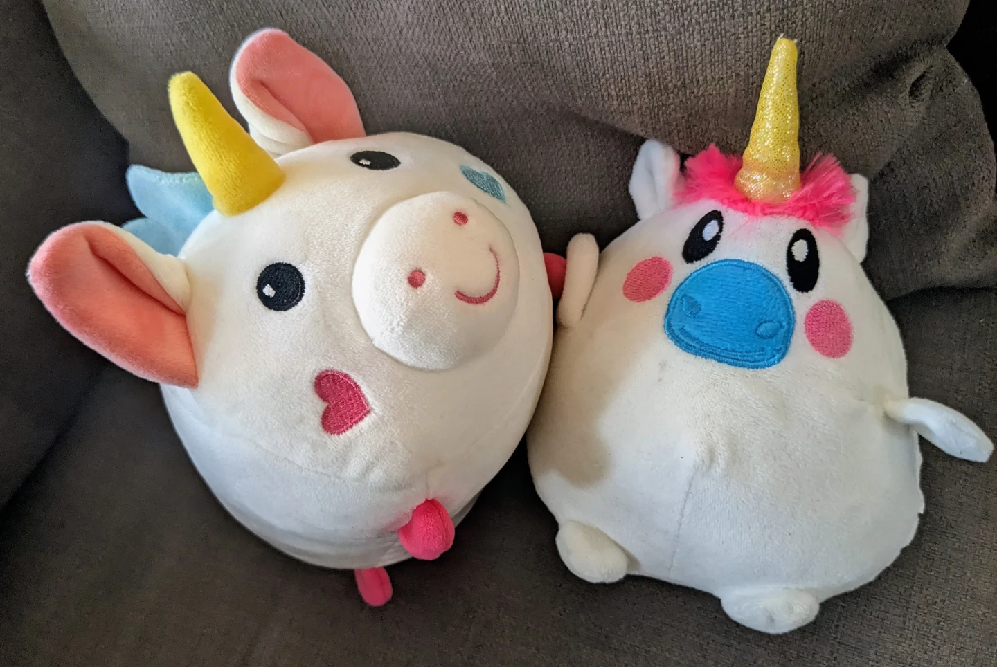 Two Plush Unicorn Toys
