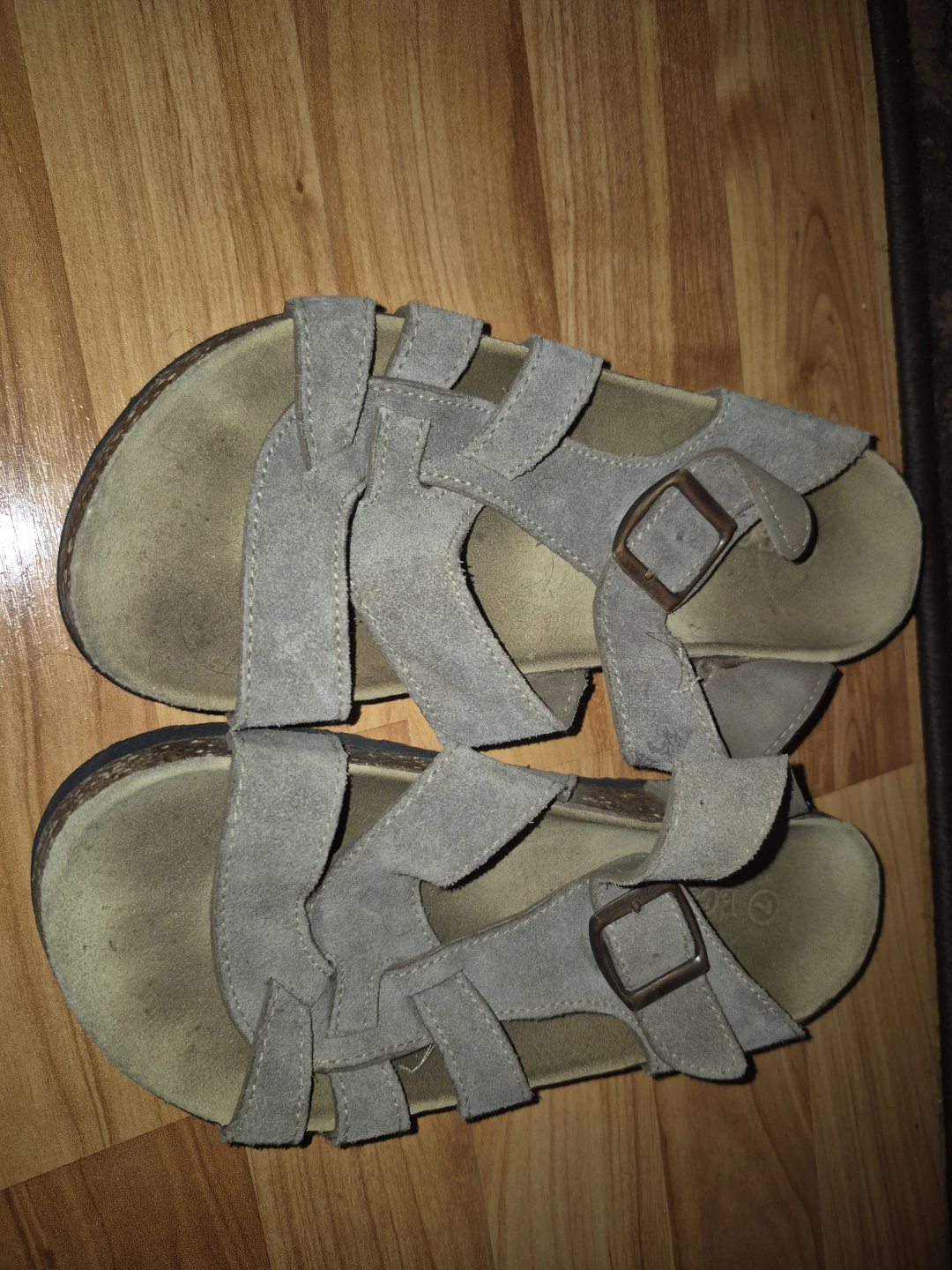 Women's Beige Suede Strap Sandals , size 7