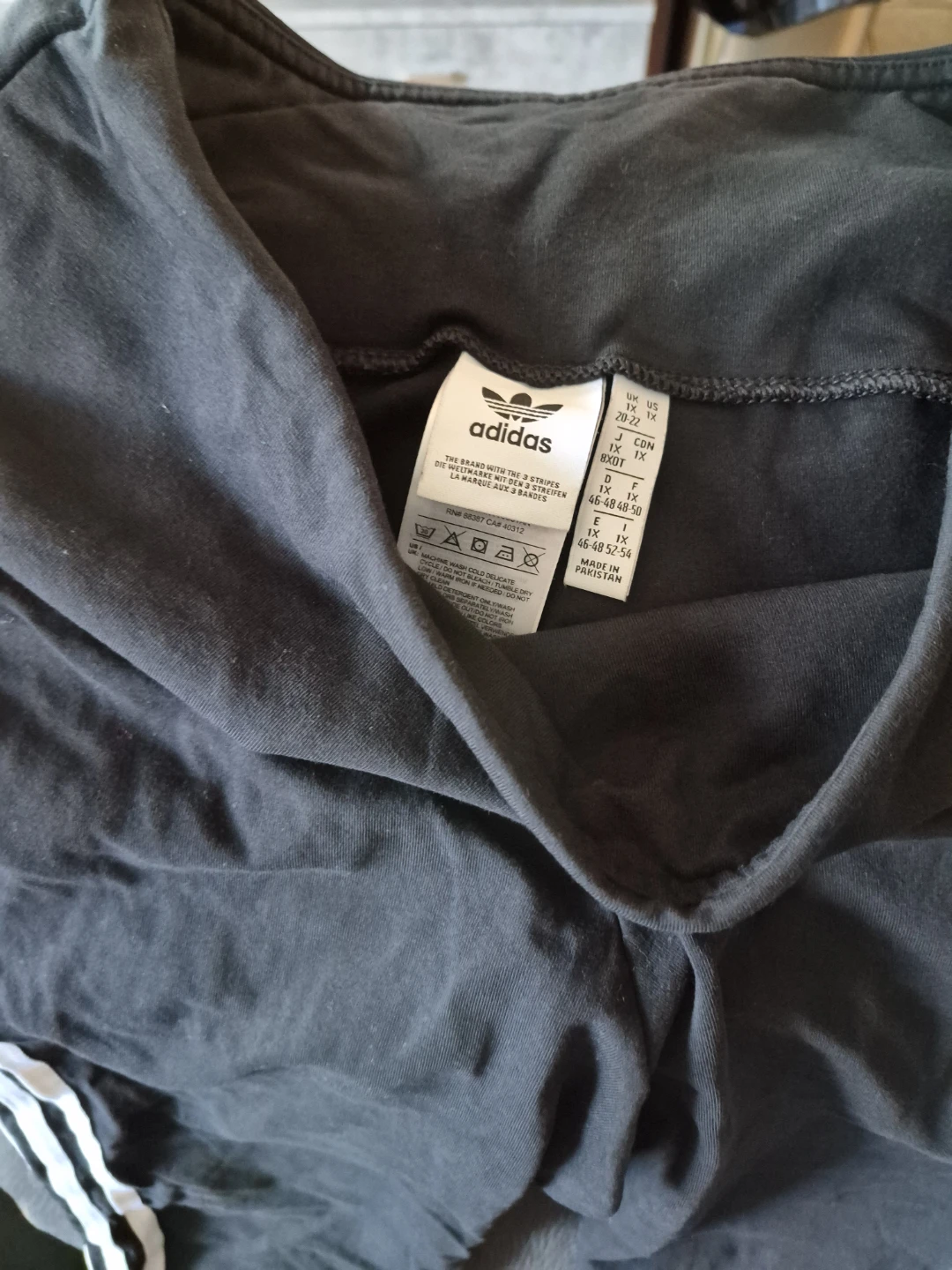 Adidas Black Leggings with White Stripes - photo 2