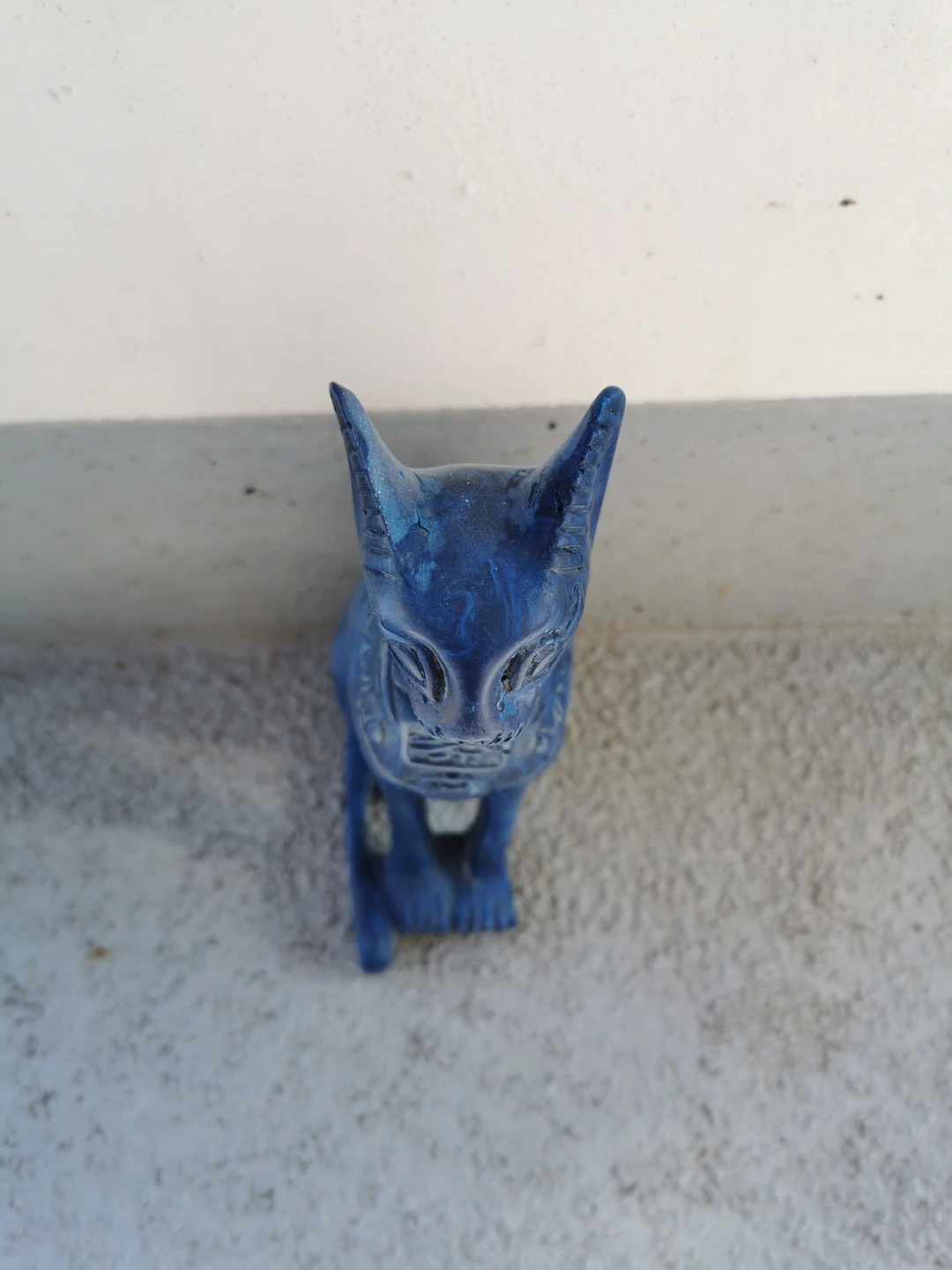 Vintage Egyptian Bastet Cat Statue Hand Carved Stone Composite - photo 4