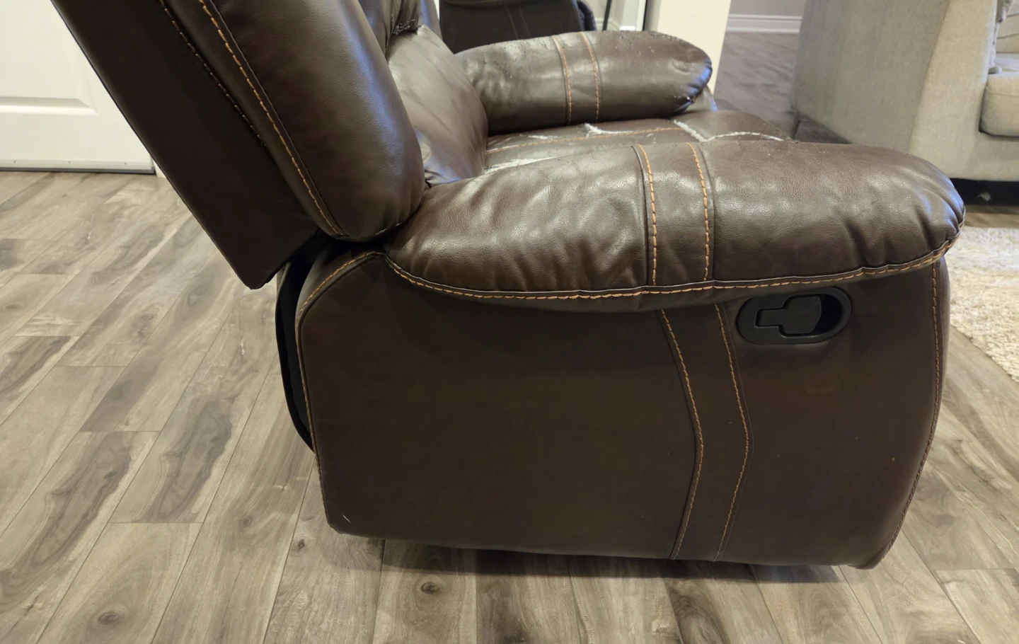 Brown Faux Leather Recliner Chair - photo 2