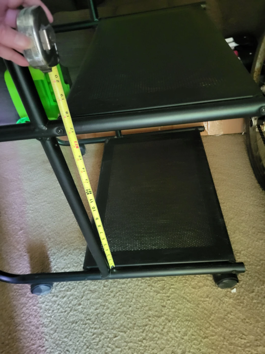 Black computer desk  Metal Mesh Rolling Cart - photo 2