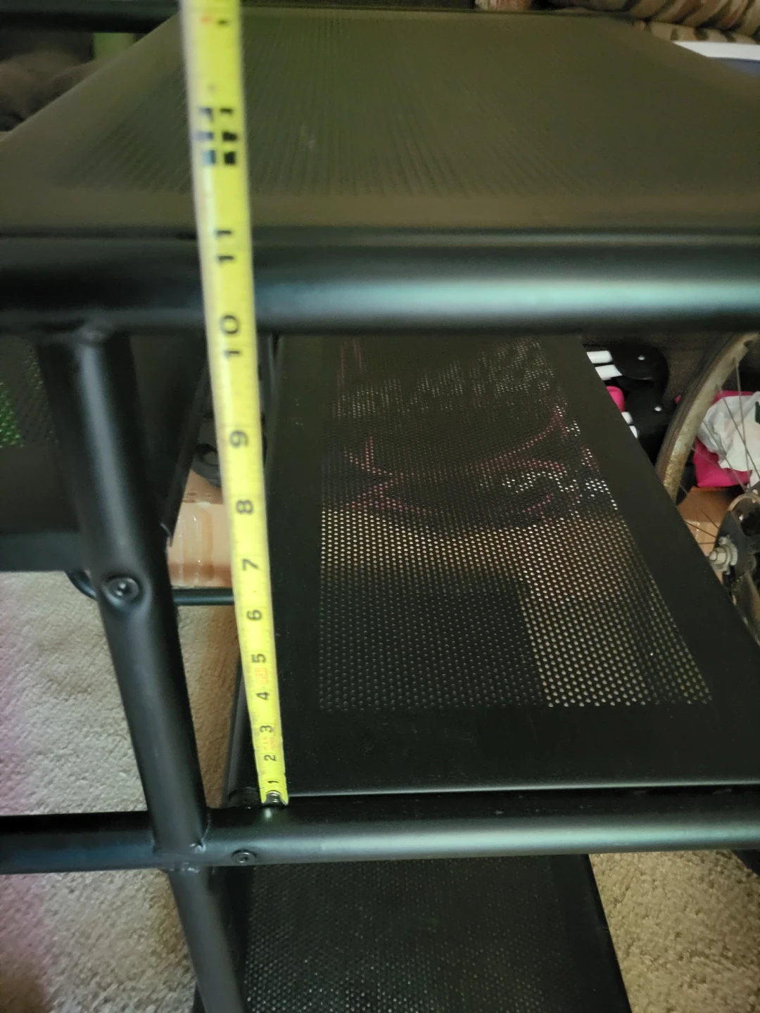 Black computer desk  Metal Mesh Rolling Cart - photo 5