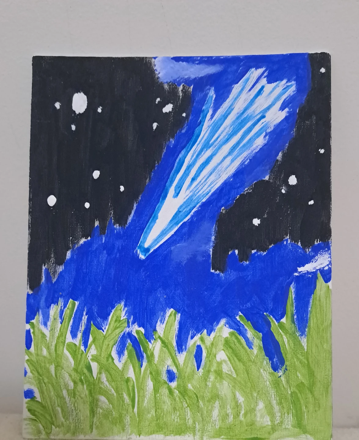 Original Acrylic Painting - Comet in the Night Sky