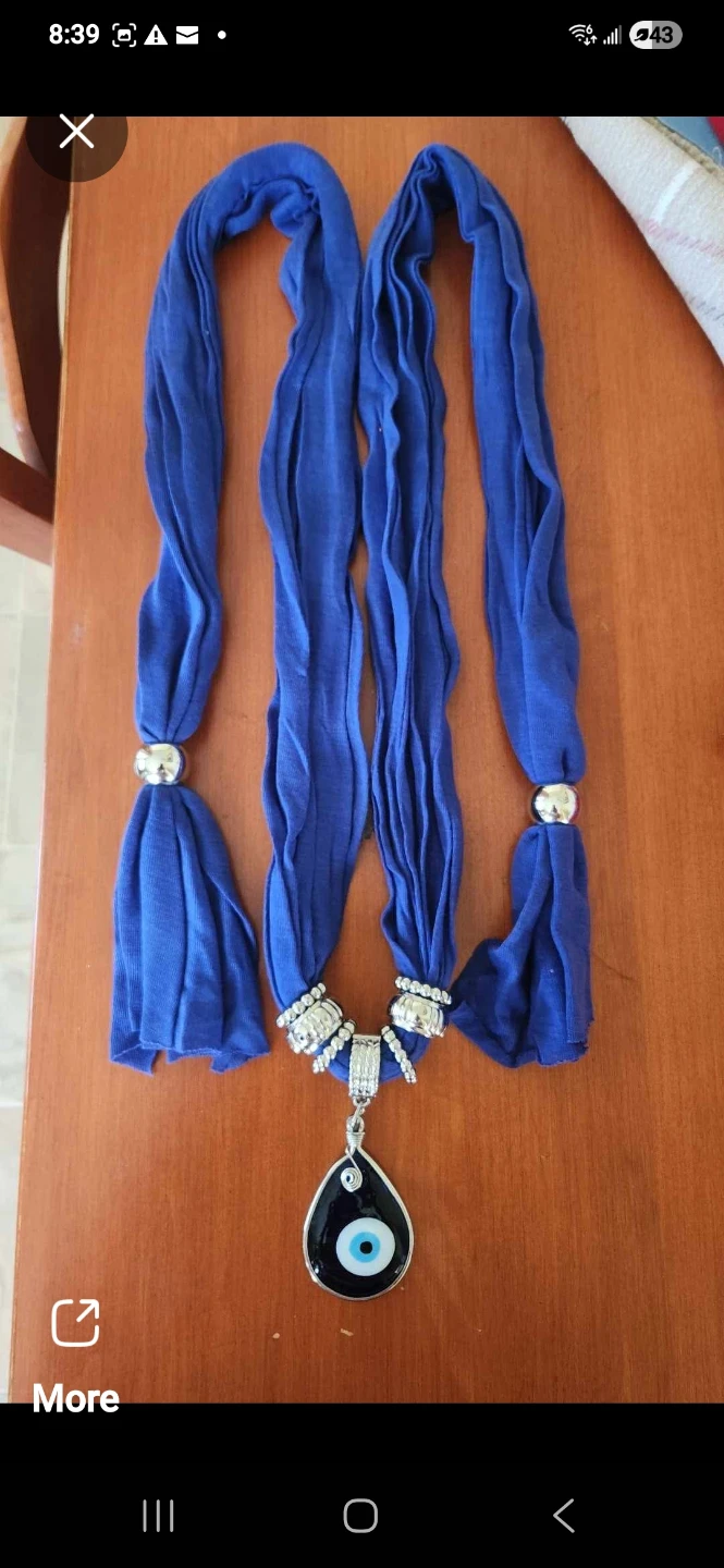Pretty Evil Eye Blue Jewelry Scarf - photo 2