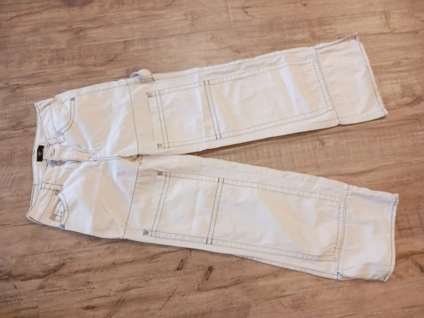 True Religion White Cargo Pants
