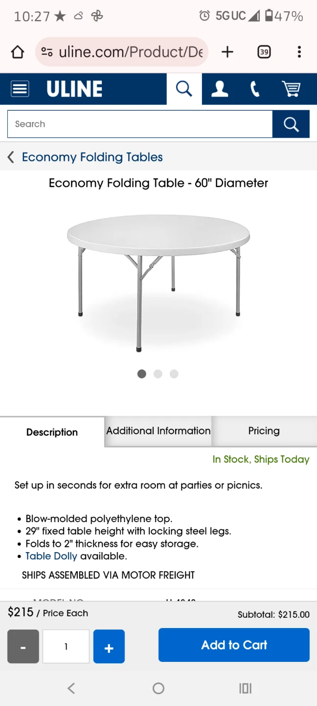 48 inch round tables