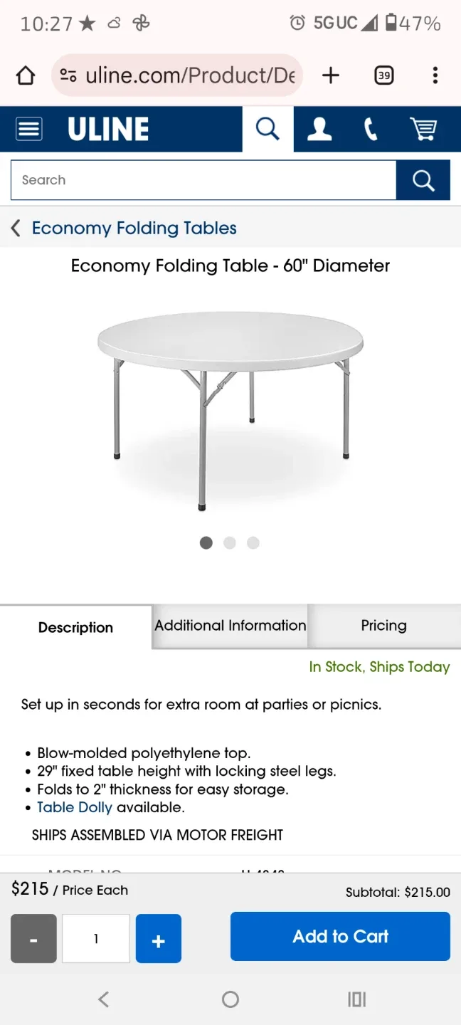 48 inch round tables