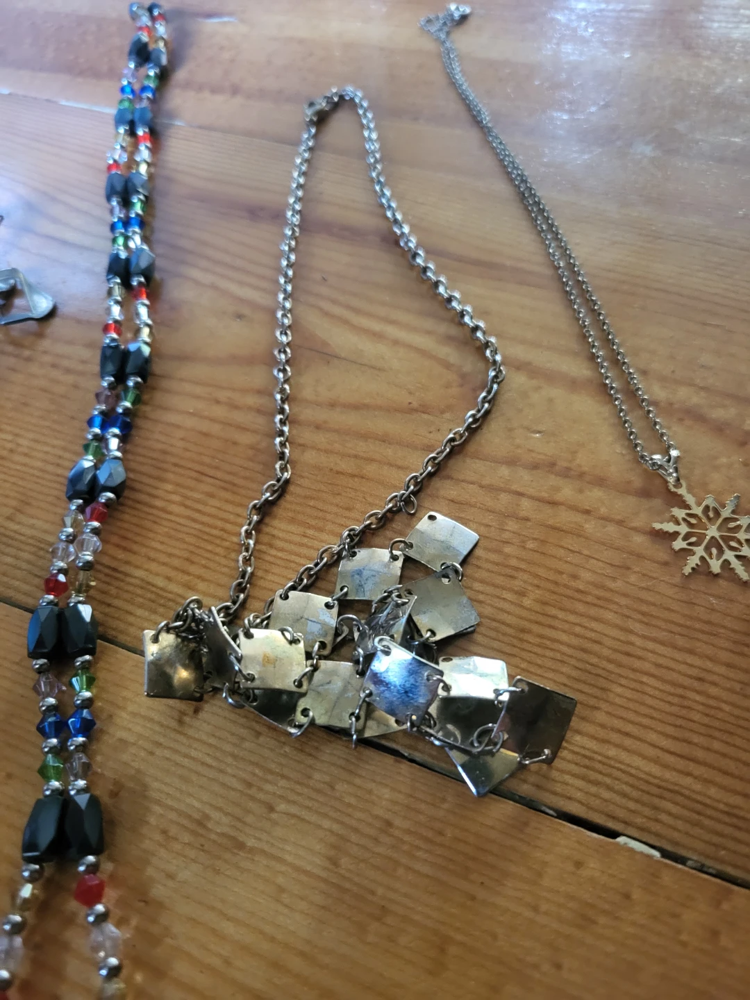 Silver tone chunky chain necklace and earrings set - photo 5