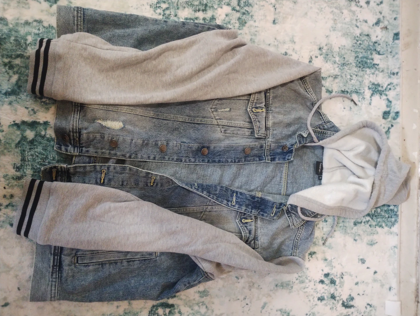 Men's Casual Wear - Denim Fleece Jacket, Shirts & Camo Joggers