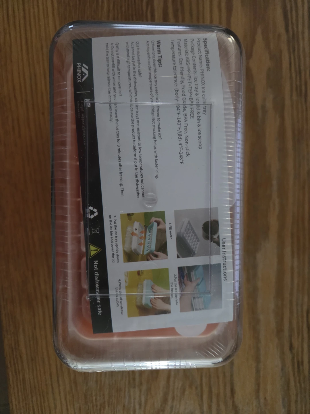 PHINOX Ice Cube Tray with Lid & Scoop