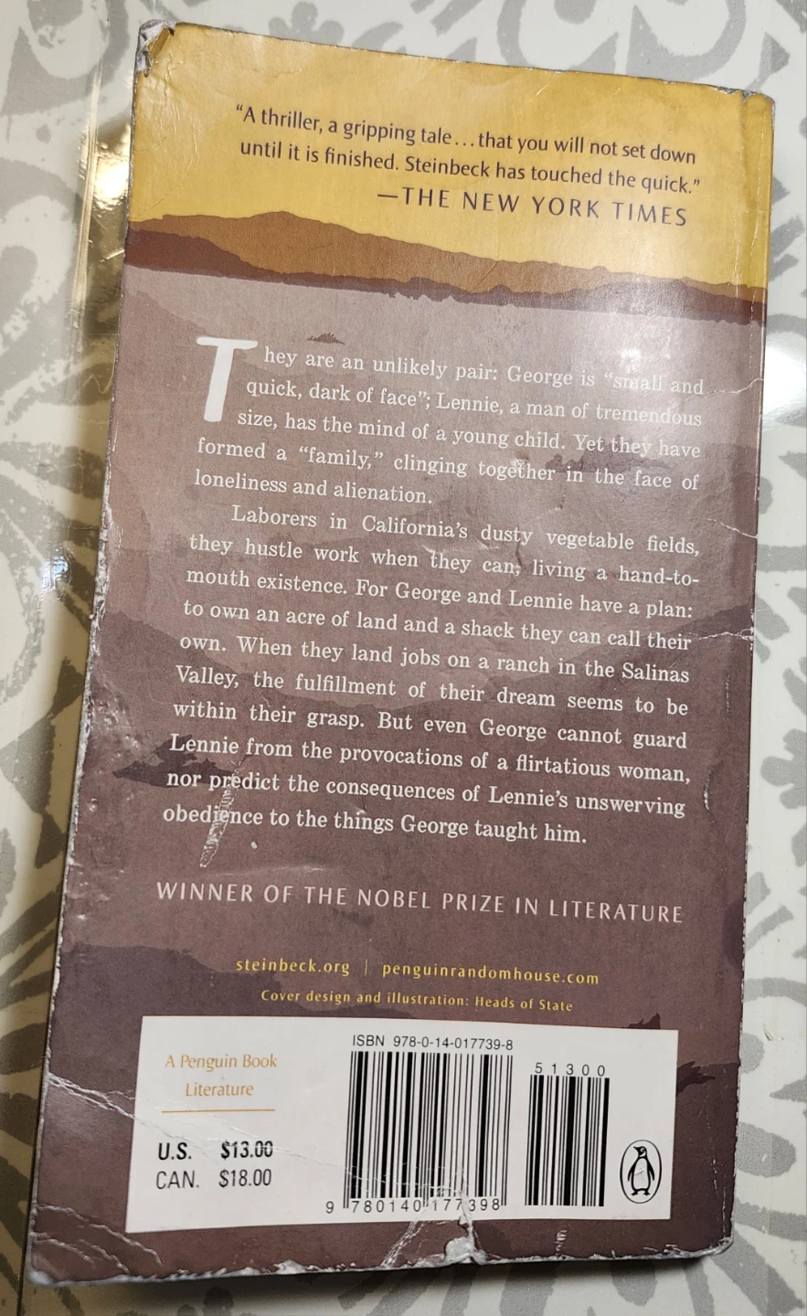Of Mice and Men by John Steinbeck Paperback Book - photo 2