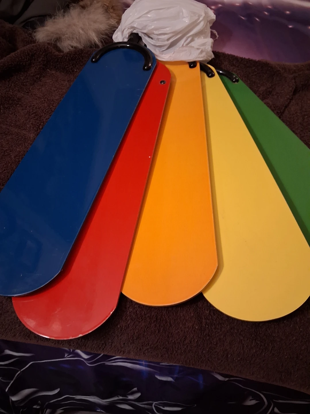 Beautiful colorful celing fan blades