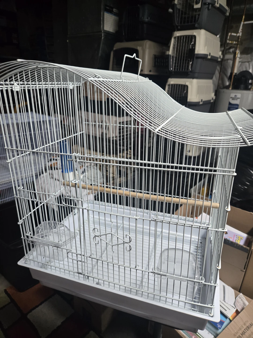 White Bird Cage with Perch