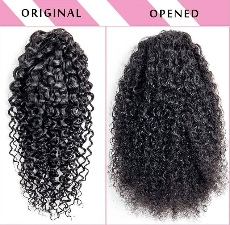 Kinky Curly Ponytail Extension - 100% Human Hair - photo 3