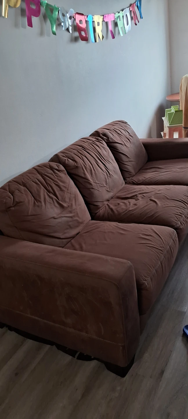 Brown Three-Seater Sofa - photo 2