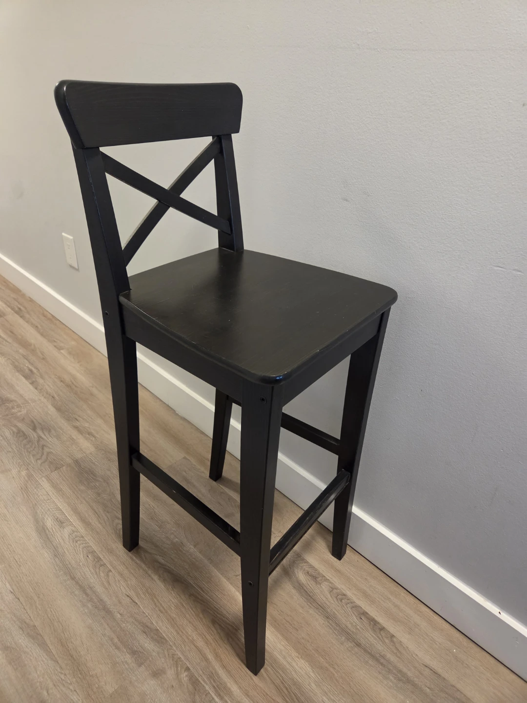 Black Wooden Bar Stool - photo 4