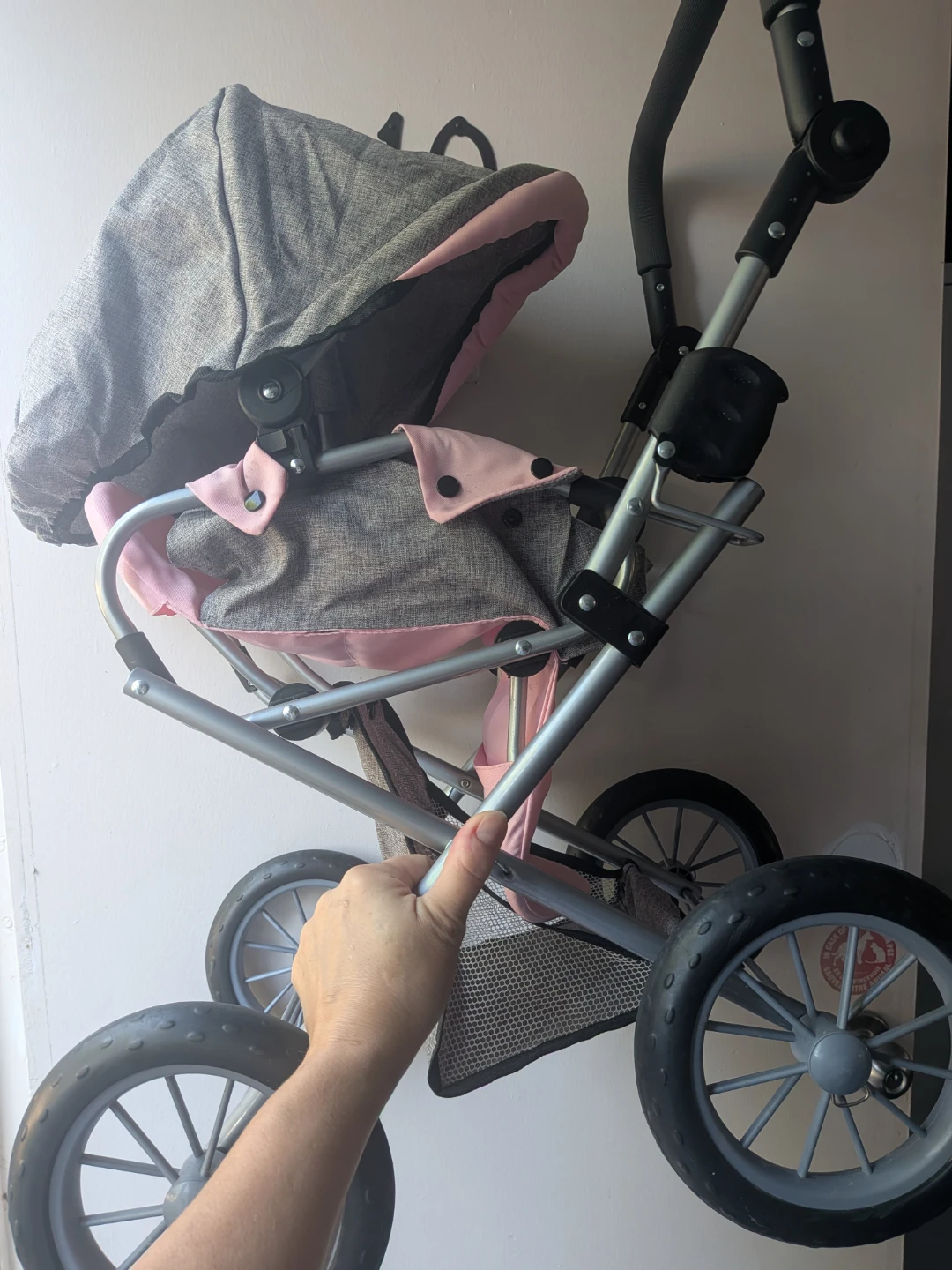 Pink and Grey SMALL Baby/Pet/Doll Stroller
