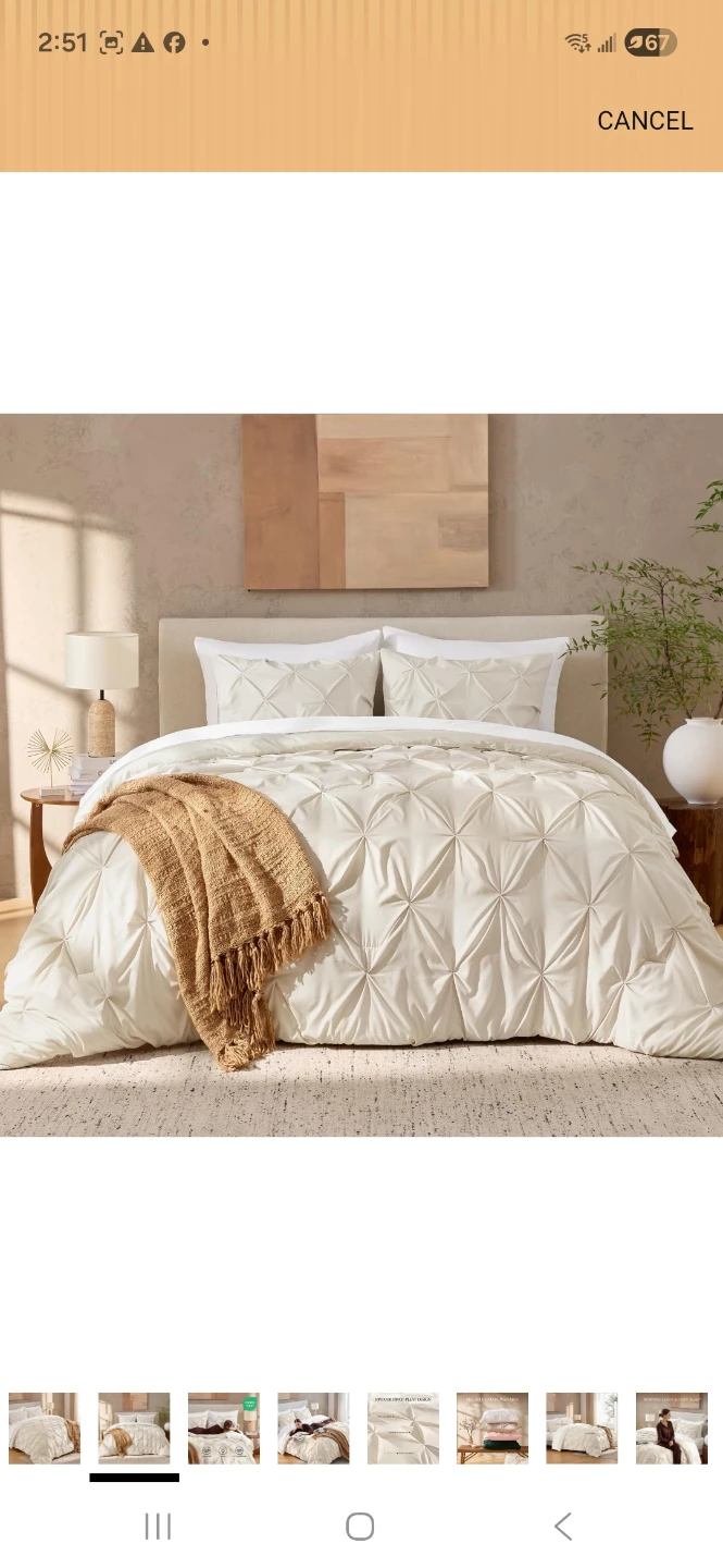 Pintuck Pinch Pleat Comforter Set - 3 piece set - King size