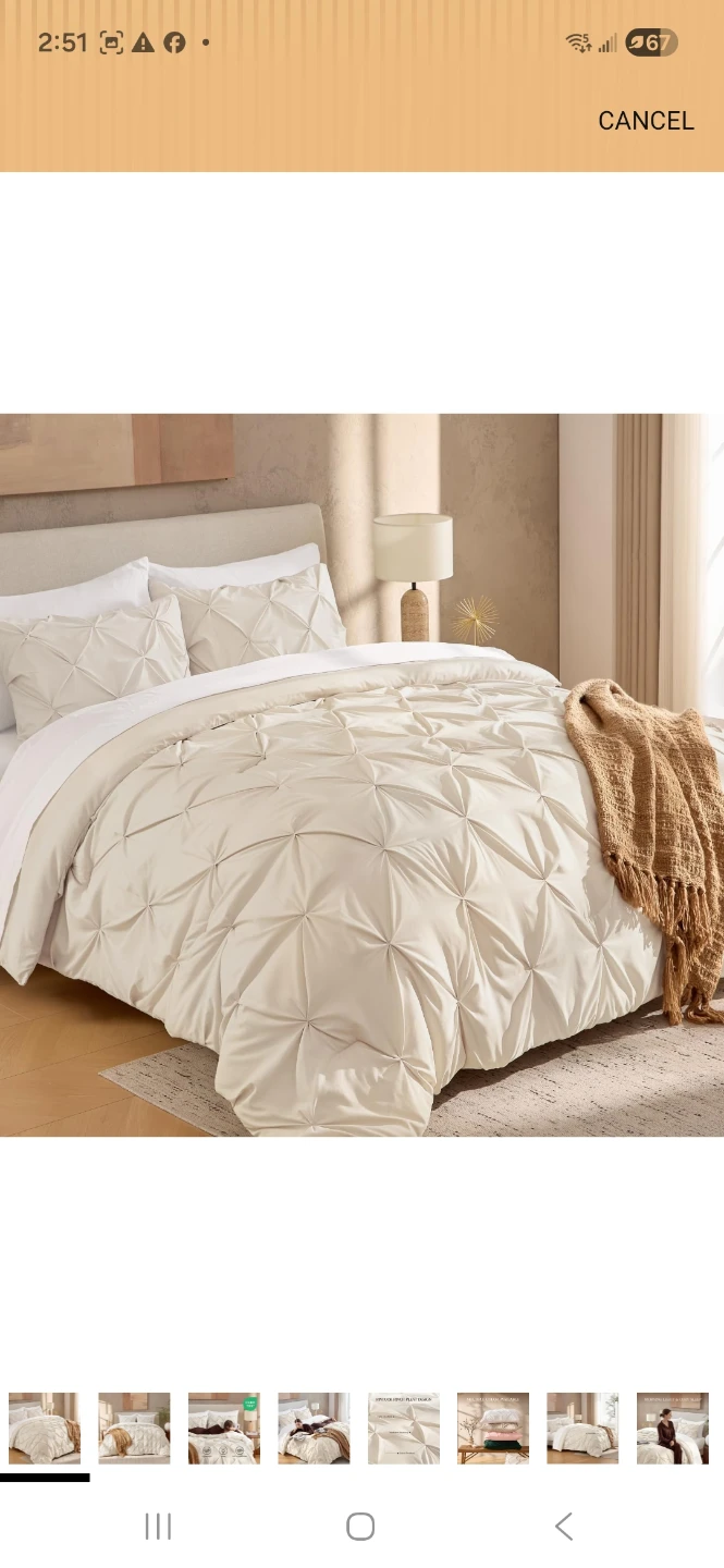 Pintuck Pinch Pleat Comforter Set - 3 piece set - King size - photo 2