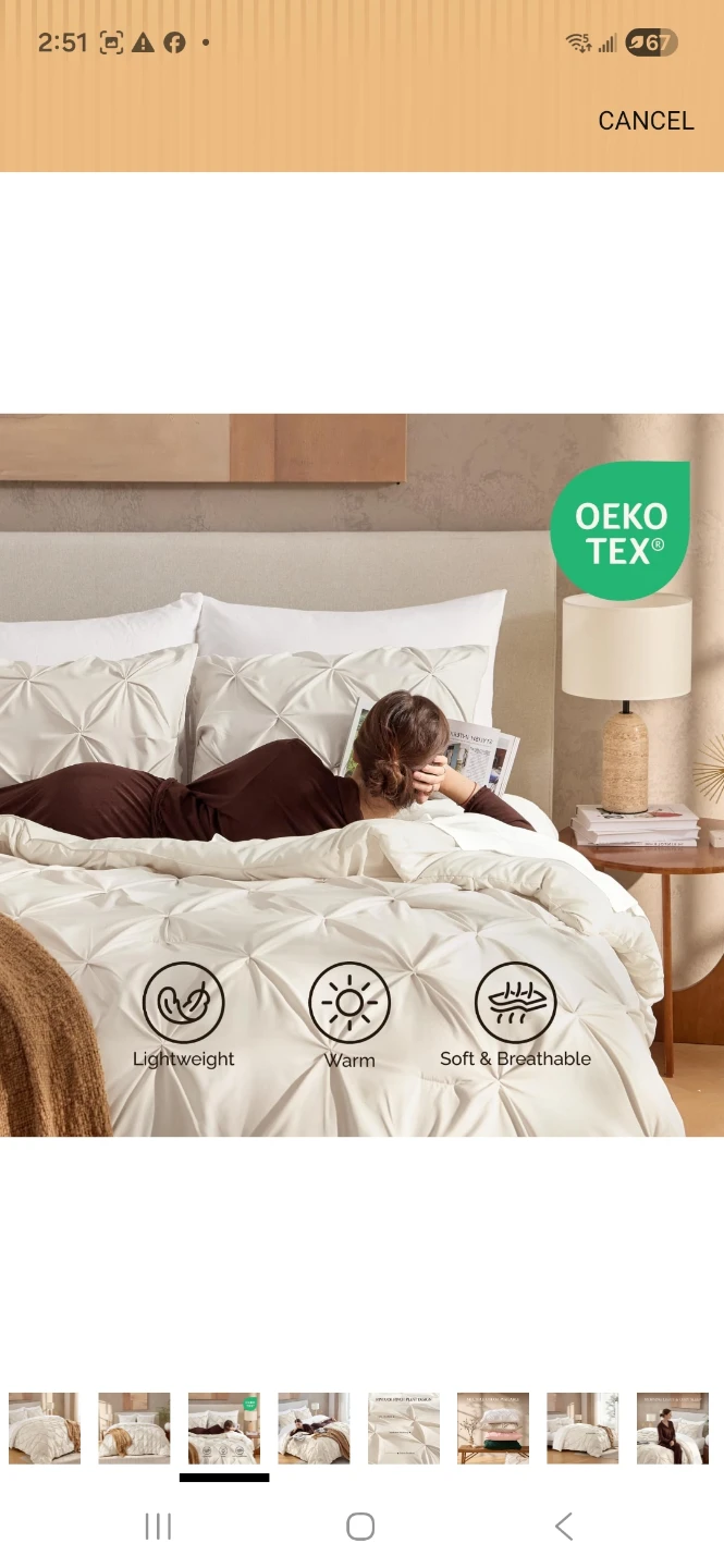 Pintuck Pinch Pleat Comforter Set - 3 piece set - King size - photo 3