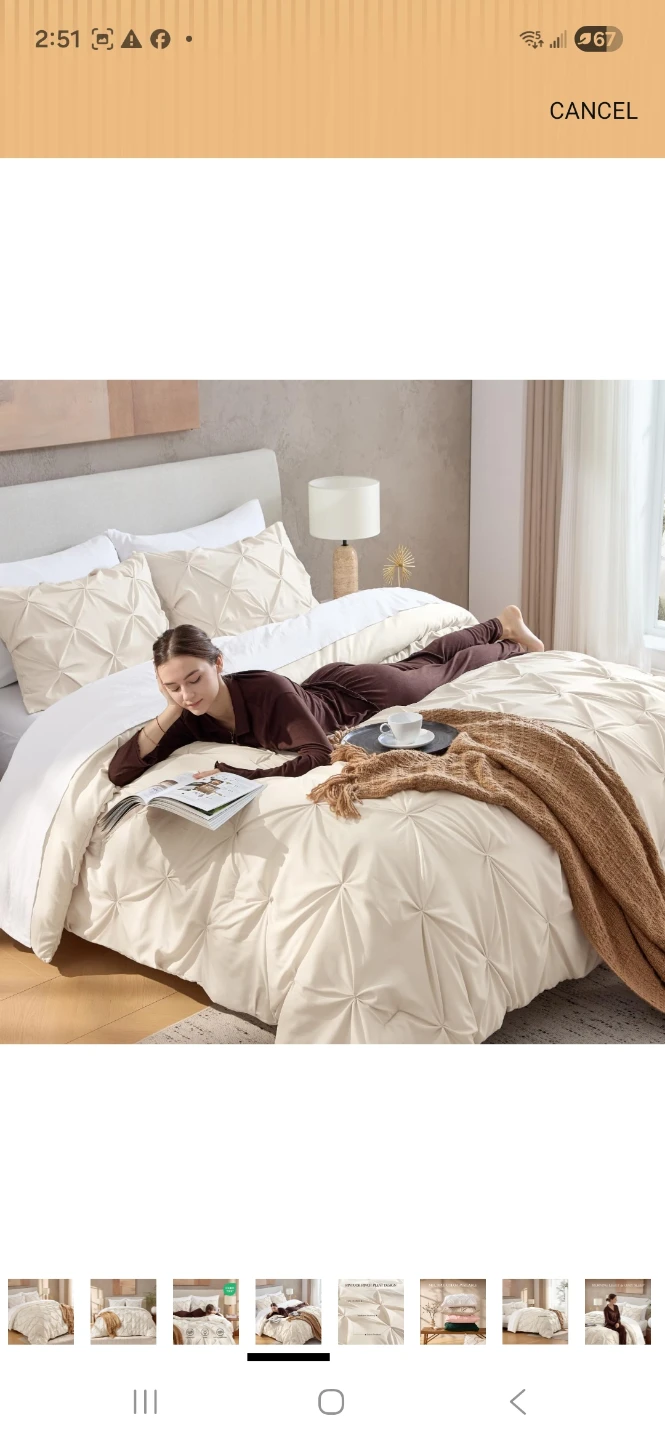 Pintuck Pinch Pleat Comforter Set - 3 piece set - King size - photo 4