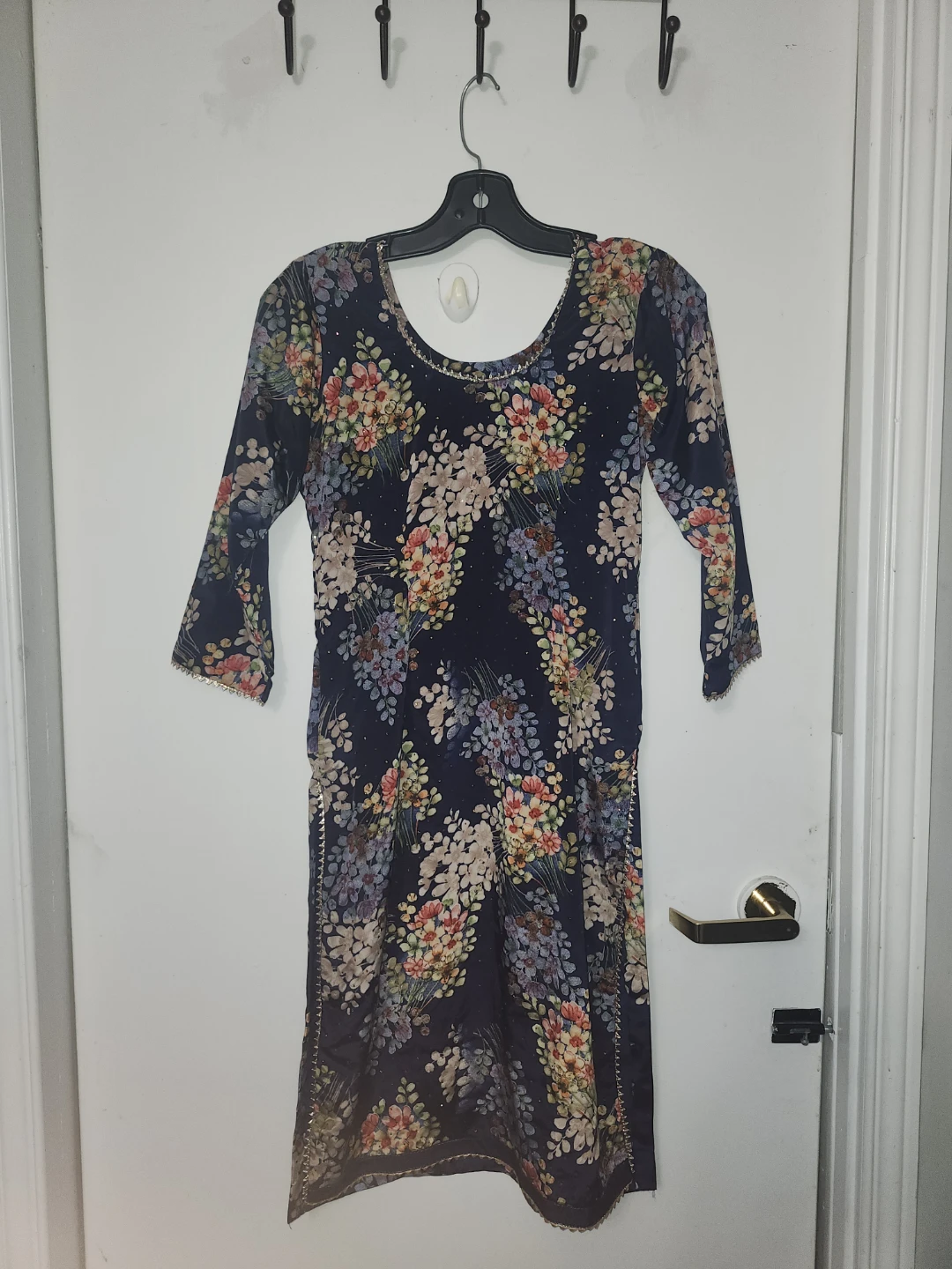 Navy floral salwar kameez set