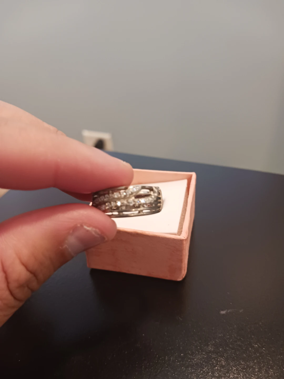 Women's Silver  Ring 9.25  with Rhinestones - photo 2
