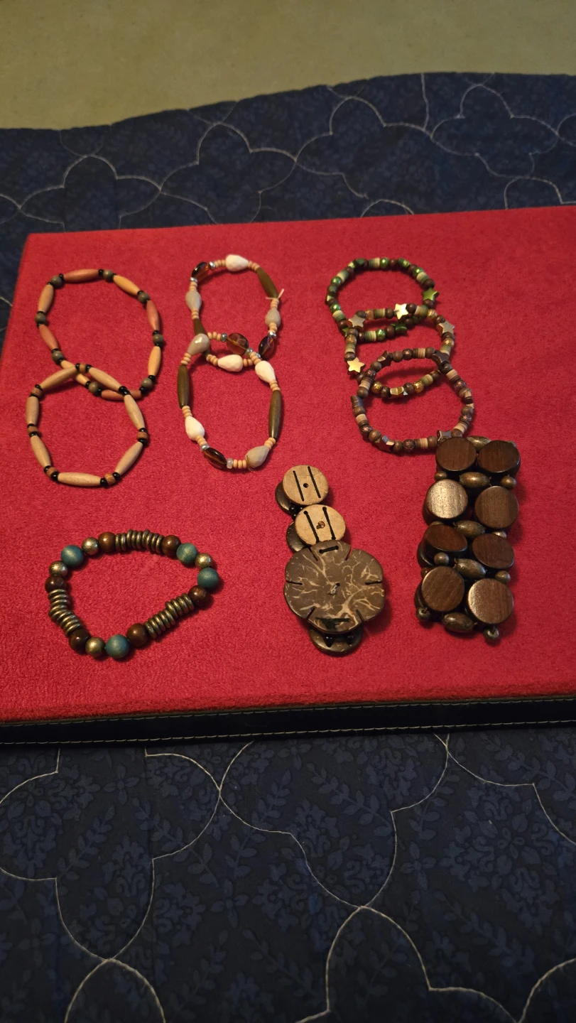 Beaded Bracelets - Wood, Coconut, and Stone Mix