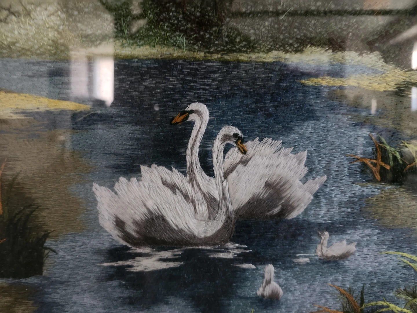 Framed Swan Embroidered Art - photo 2