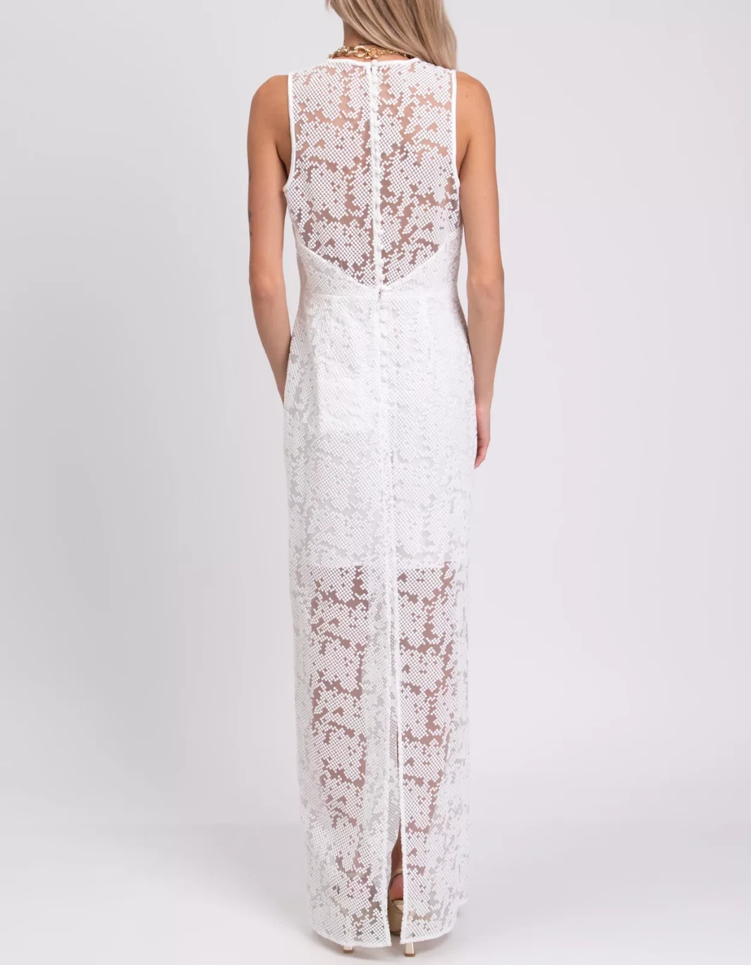 Wedding dress Diane von Furstenberg White Overlay Dress - Size M - photo 3