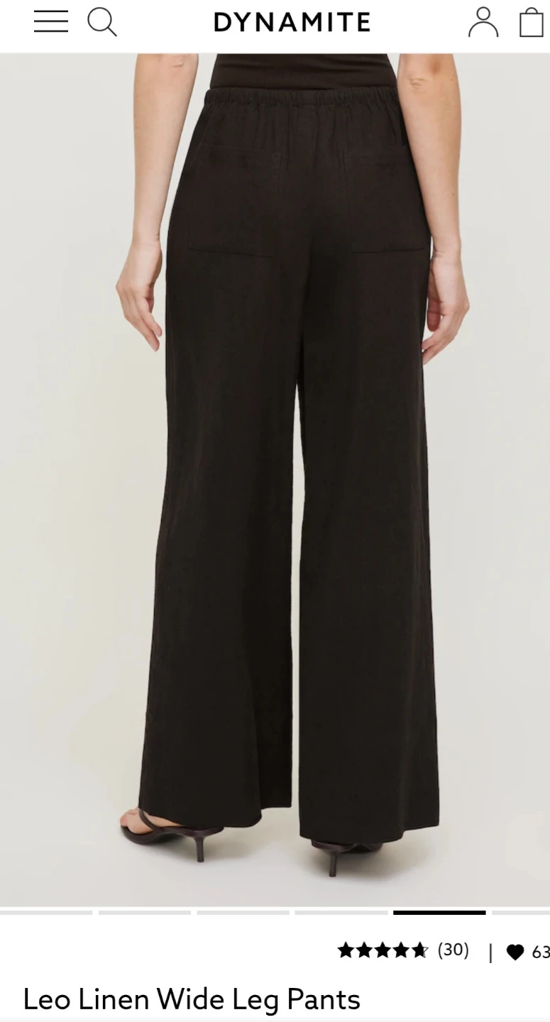 Dynamite Linen Wide Leg Pants Brown (S) - photo 3