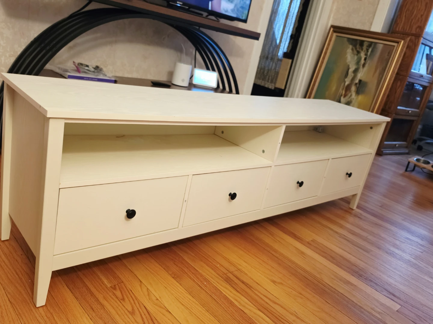 Farmhouse  TV Stand with Drawers and Shelves