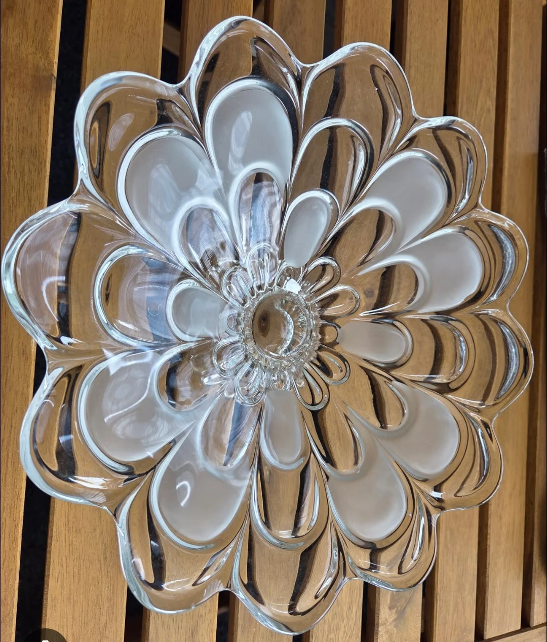 Toscana Crystal Footed Flower Serving Dish  / Cake Stand