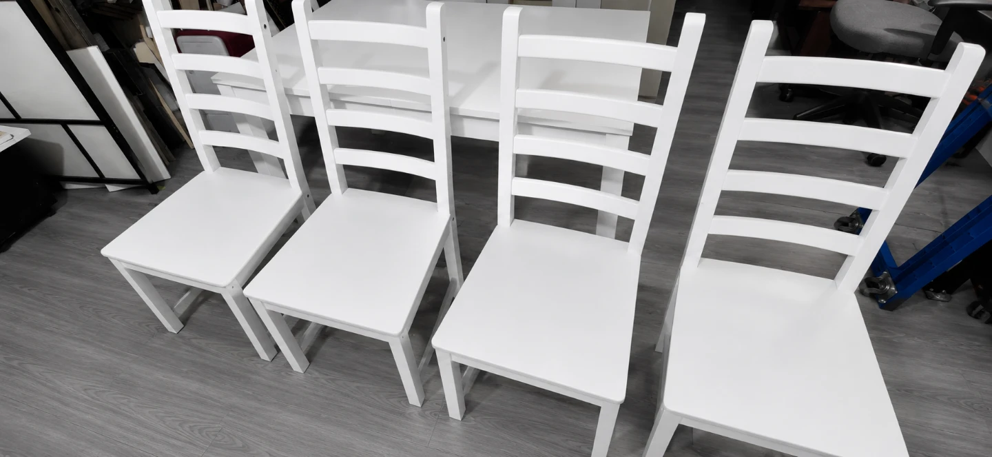 White Dining Table with 4 Chairs