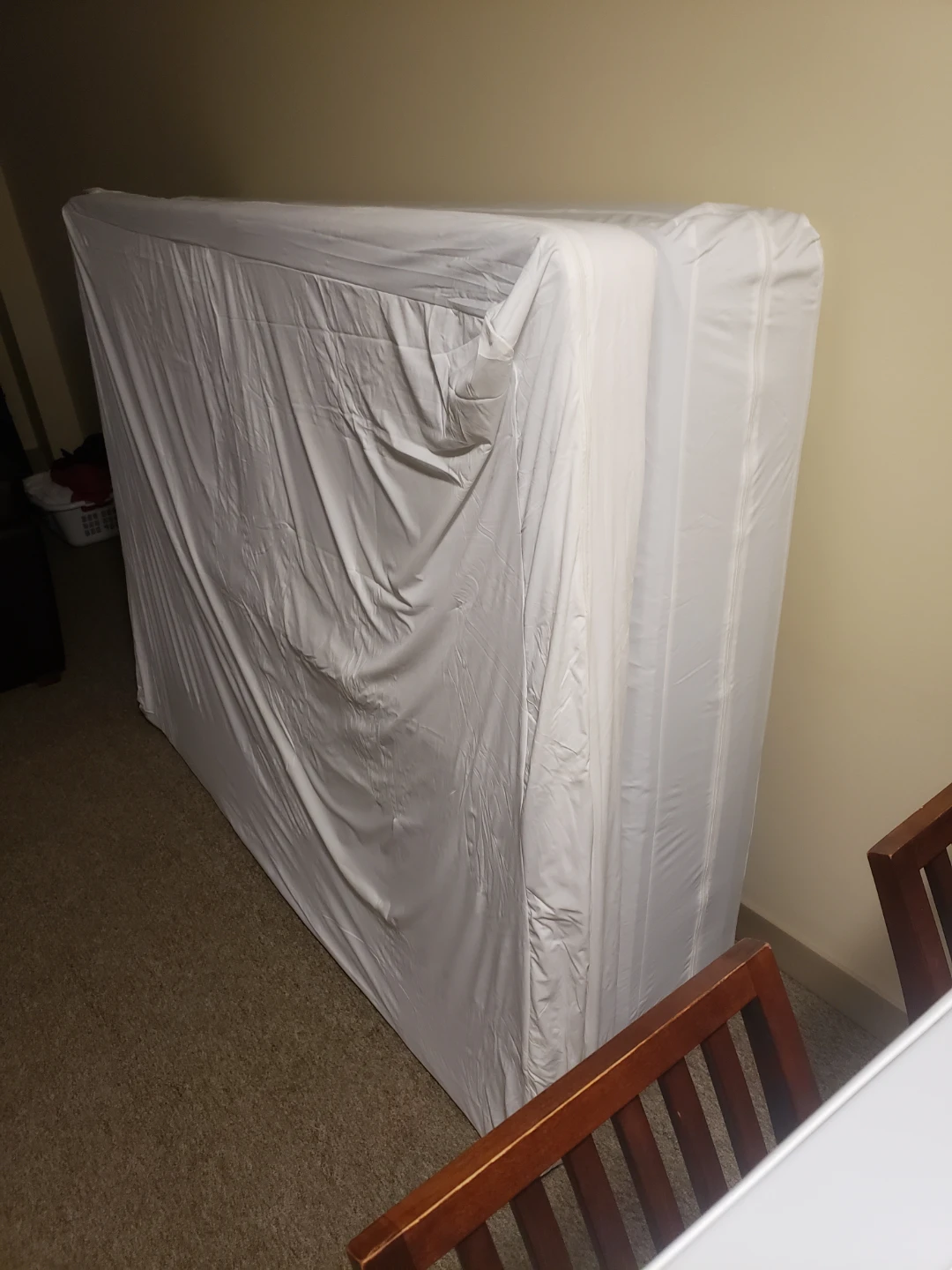 Queen size box spring and matress and bed frame