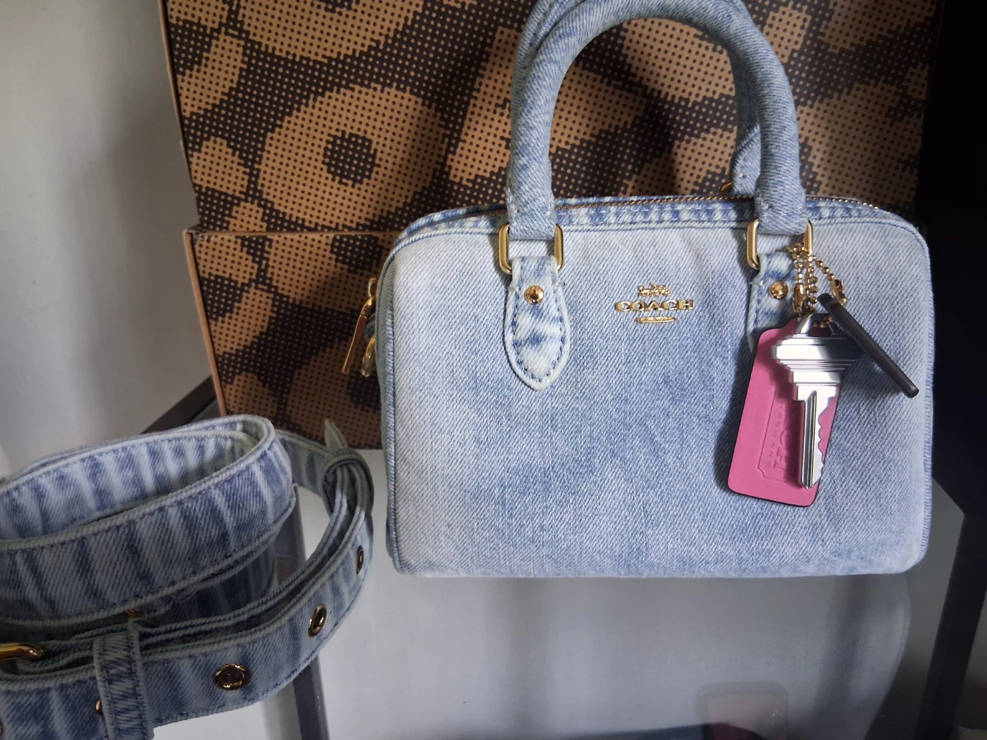 Coach loved denim mini rowen