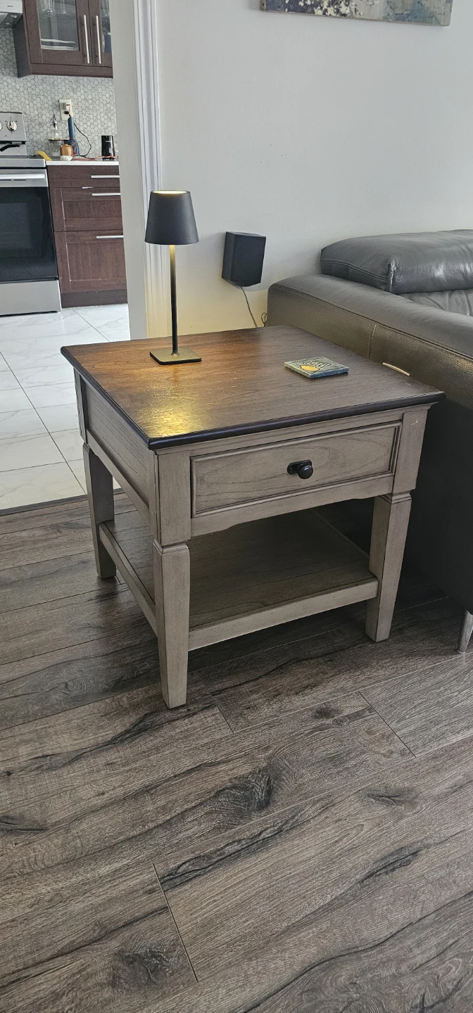 Wooden End Table with Drawer - photo 2