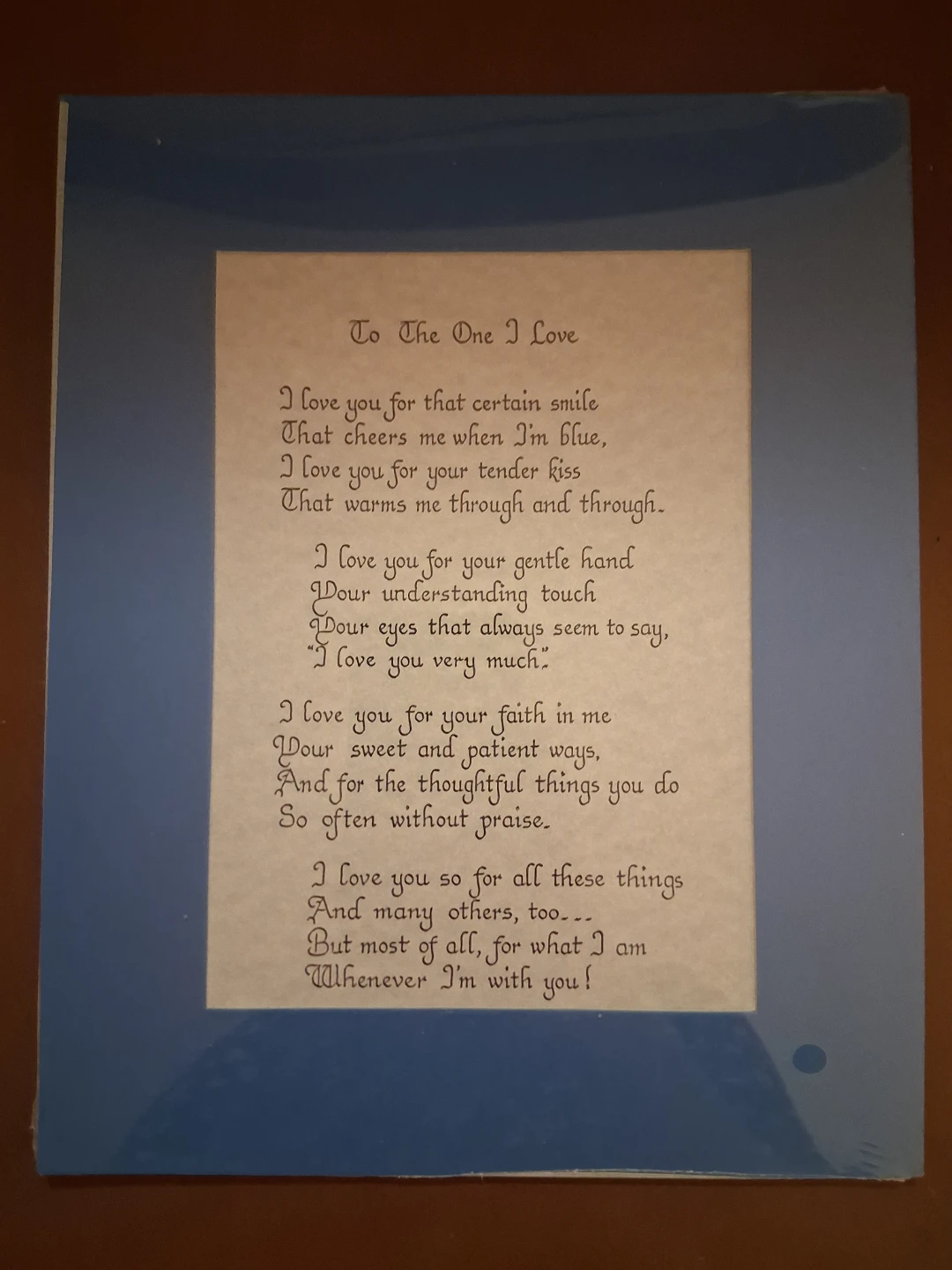 "Vintage Calligraphy by Penny Poem Print, To The One I Love!