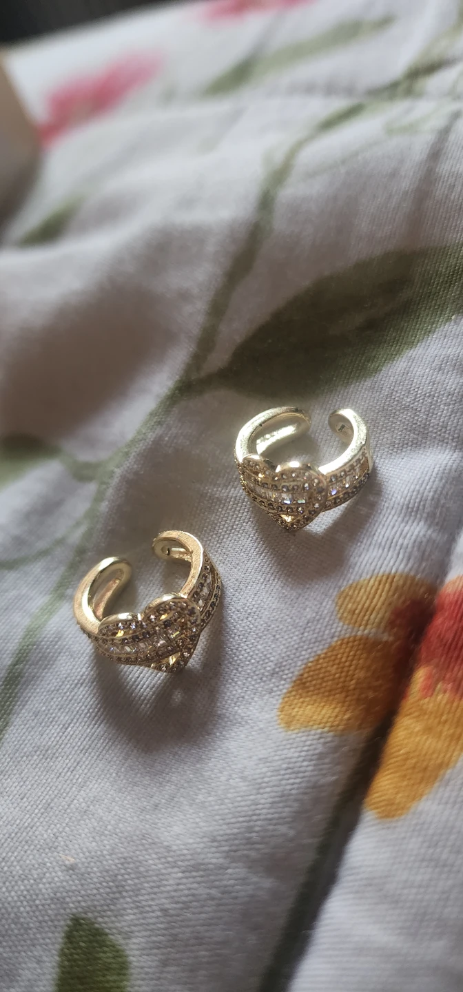 Gold plated Heart Ear Cuffs with Crystals - photo 4